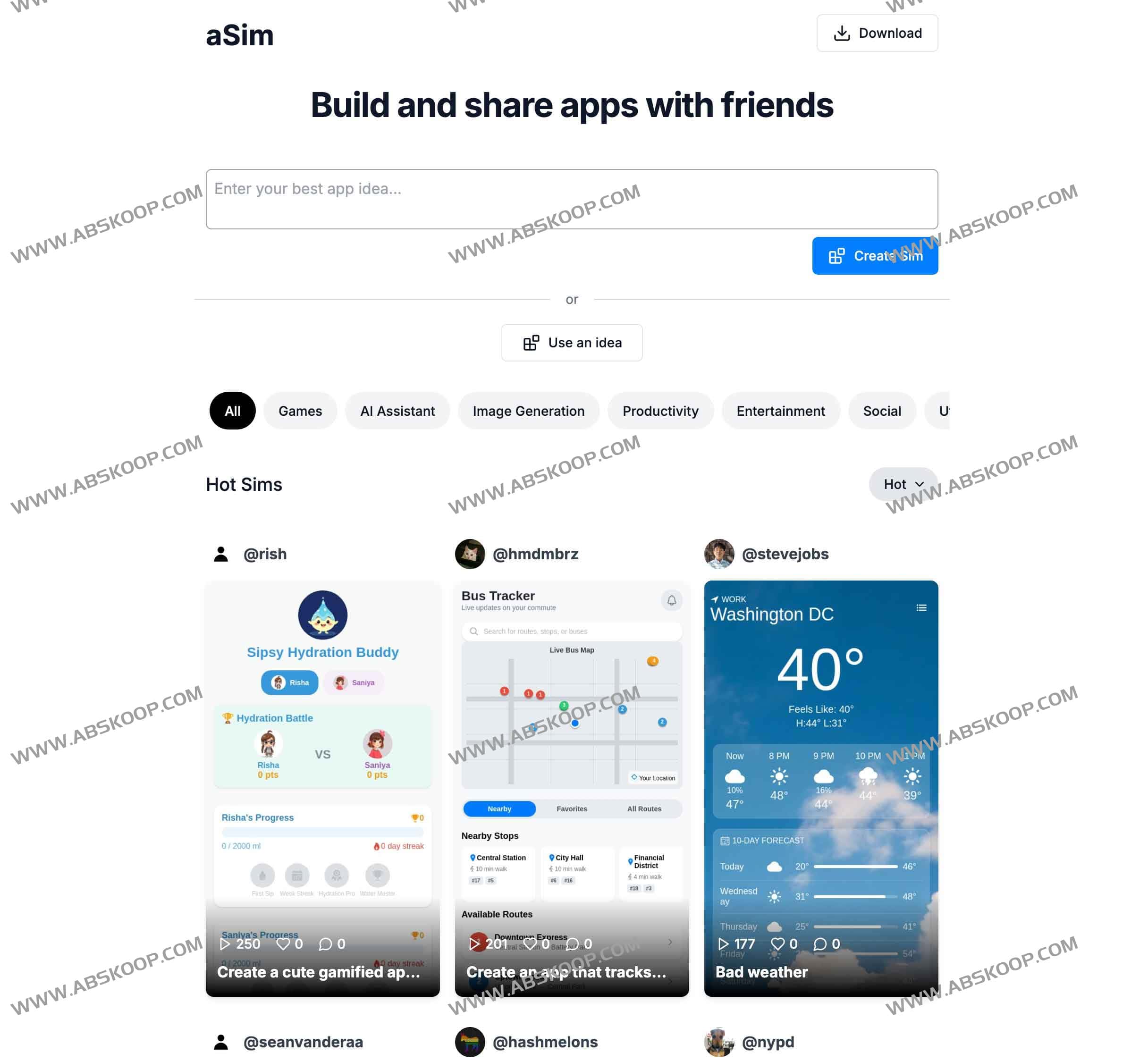 想快速把创意变成手机应用却不懂编程？尝试用 aSim 通过自然语言指令直接生成移动端 APP