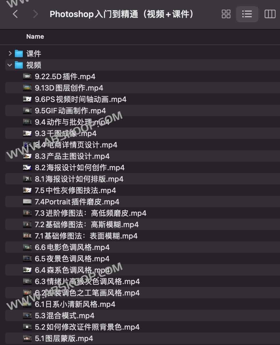 从零开始掌握 Photoshop：视频教程与课件实操指南