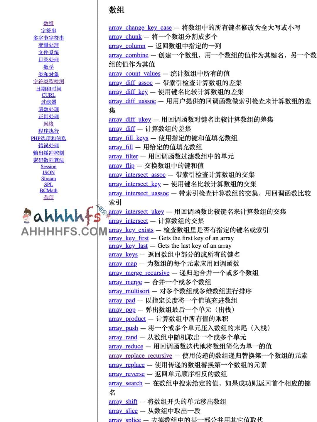PHP 核心函数索引:功能分类与快速检索指南 PHP 核心函数索引:功能分类与快速检索指南