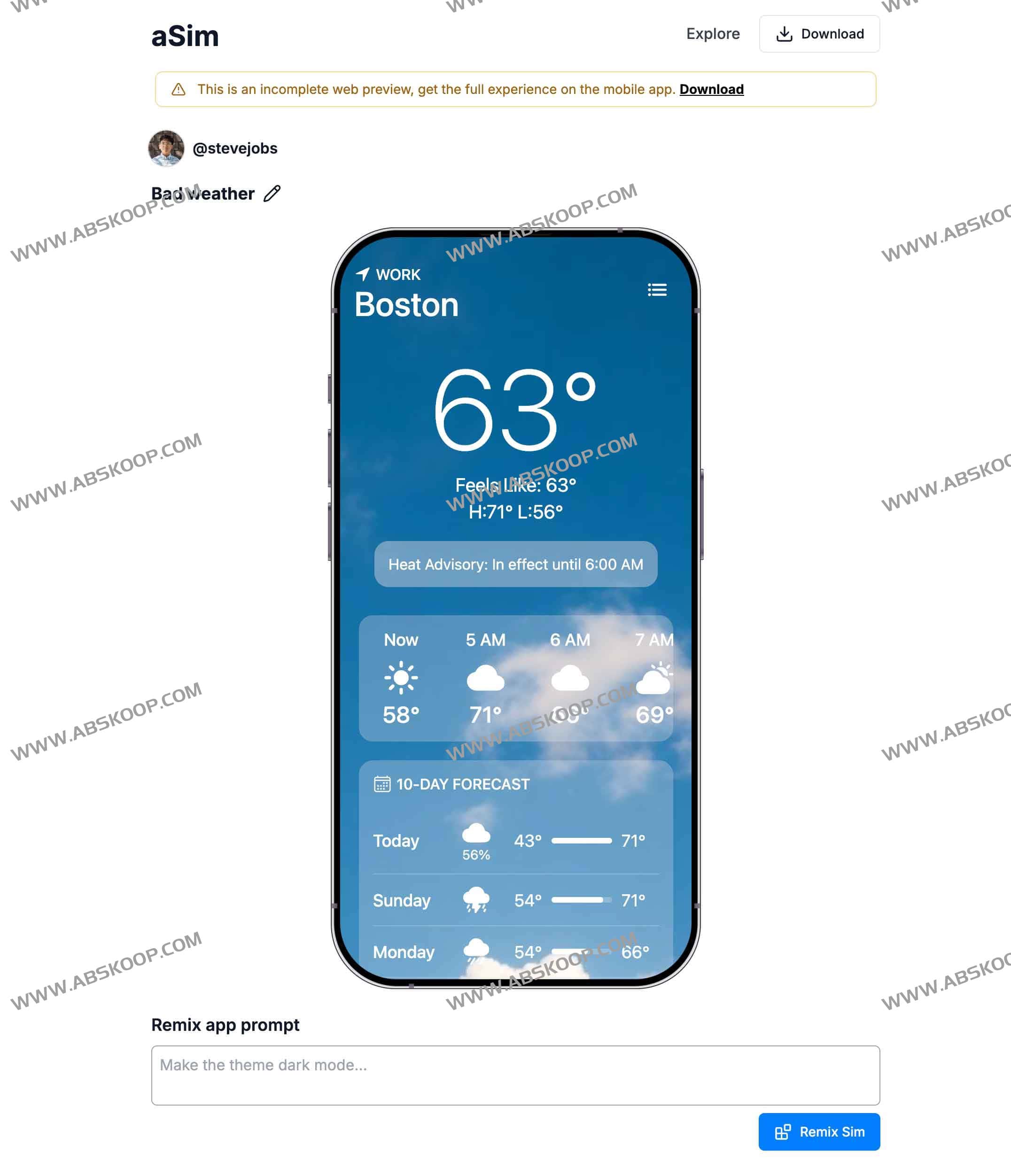 想快速把创意变成手机应用却不懂编程？尝试用 aSim 通过自然语言指令直接生成移动端 APP