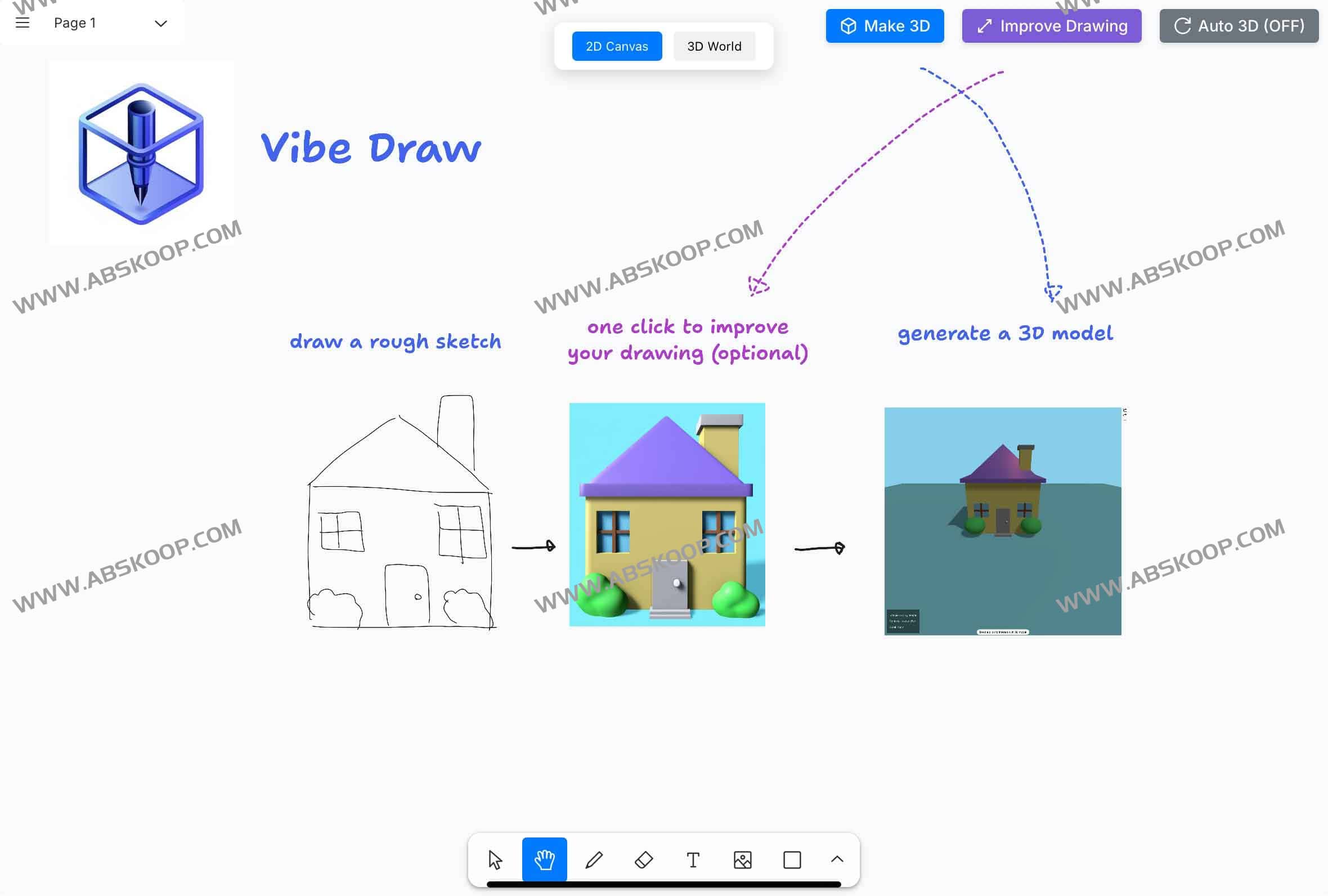 想把简单的 2D 草图快速变成 3D 模型？试试 Vibe Draw 智能转换方案