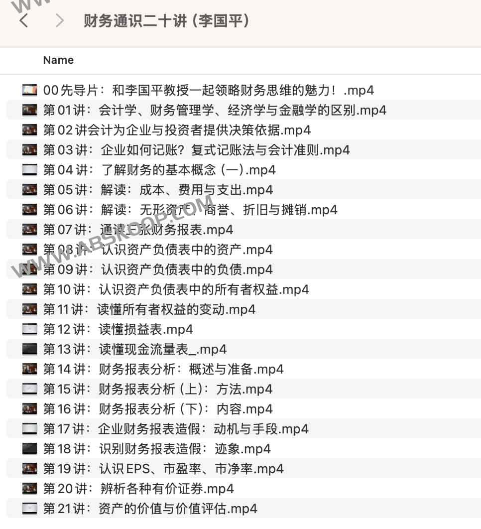 李国平《财务通识二十讲》课程资源：学习路径与核心要点解析