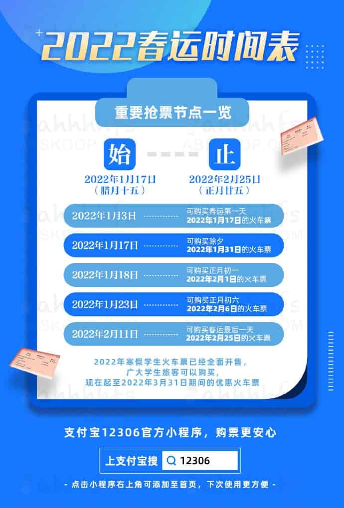 2022 年春运火车票开售指南:购票时间表与抢票要点 2022 年春运火车票开售指南:购票时间表与抢票要点