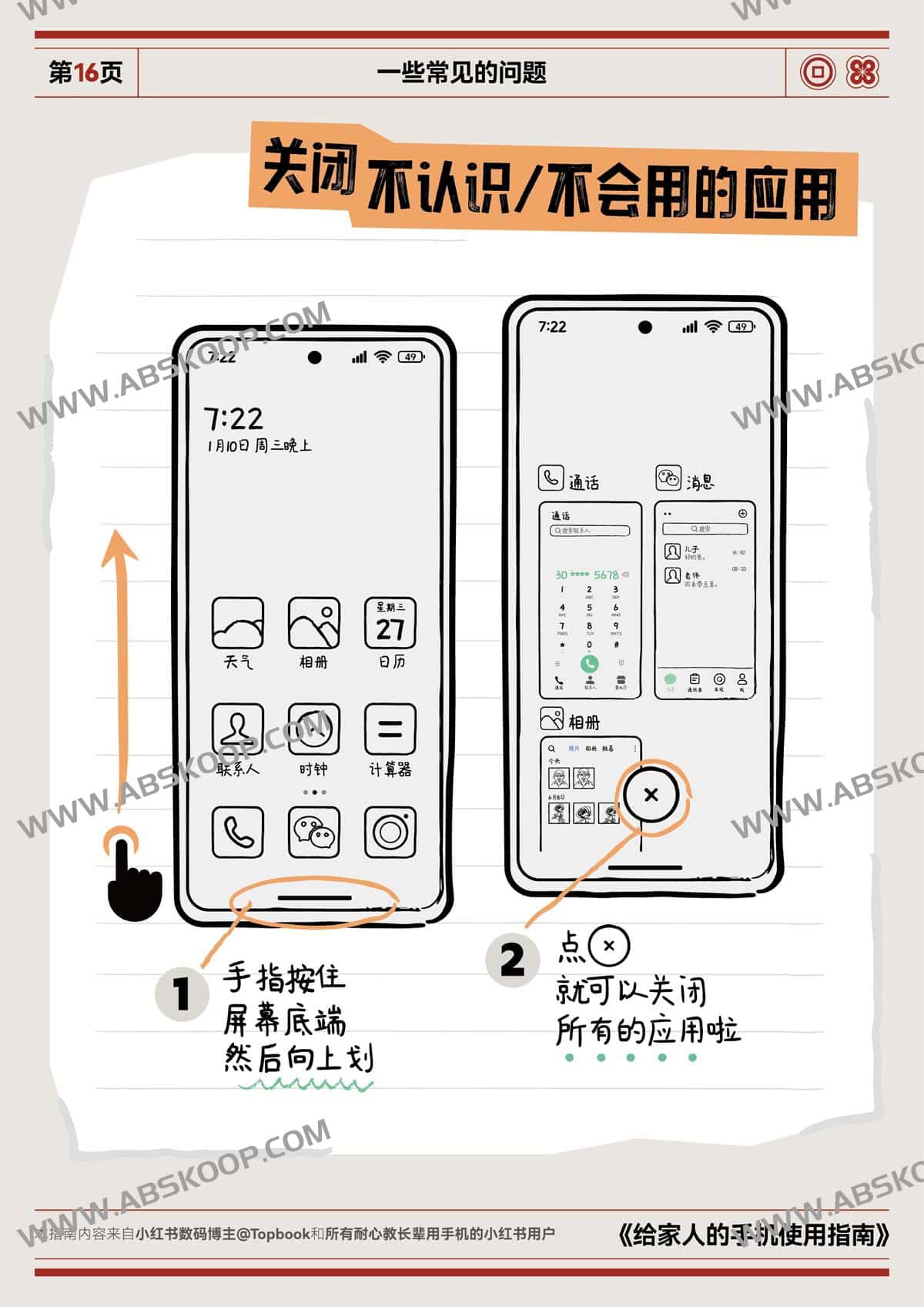 长辈手机操作手册：A4 彩印翻页版设计指南
