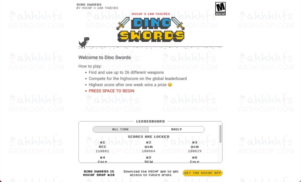 Dino Swords 谷歌 Chrome 小恐龙道具增强版
