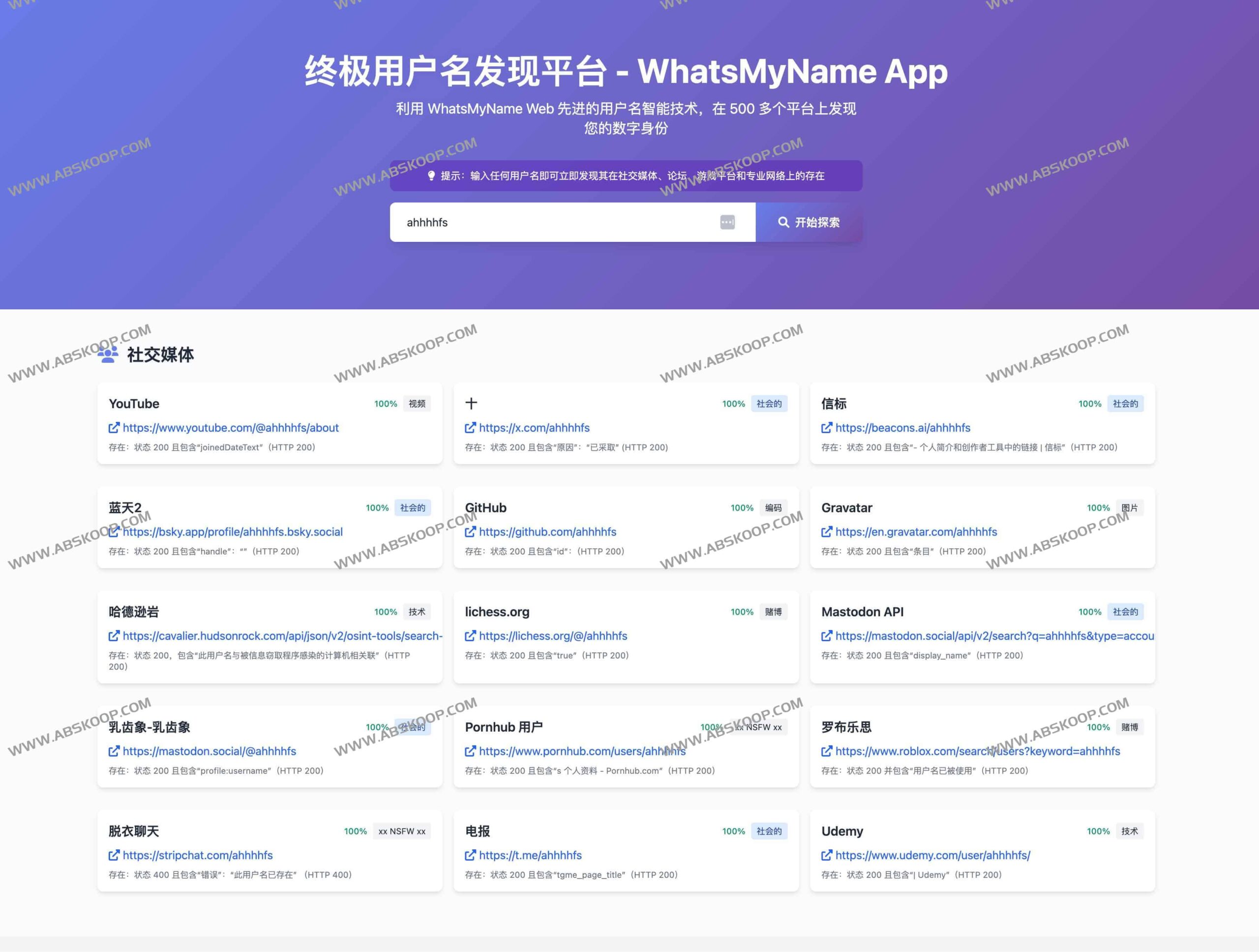 WhatsMyName：支持 500+ 平台跨站检索的用户名溯源工具，快速核查数字足迹与身份暴露风险