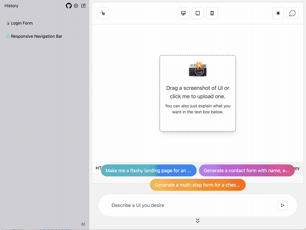OpenUI:通过自然语言描述快速构建 UI 界面,实现从文本到前端代码的自动化转换 OpenUI:通过自然语言描述快速构建 UI 界面,实现从文本到前端代码的自动化转换