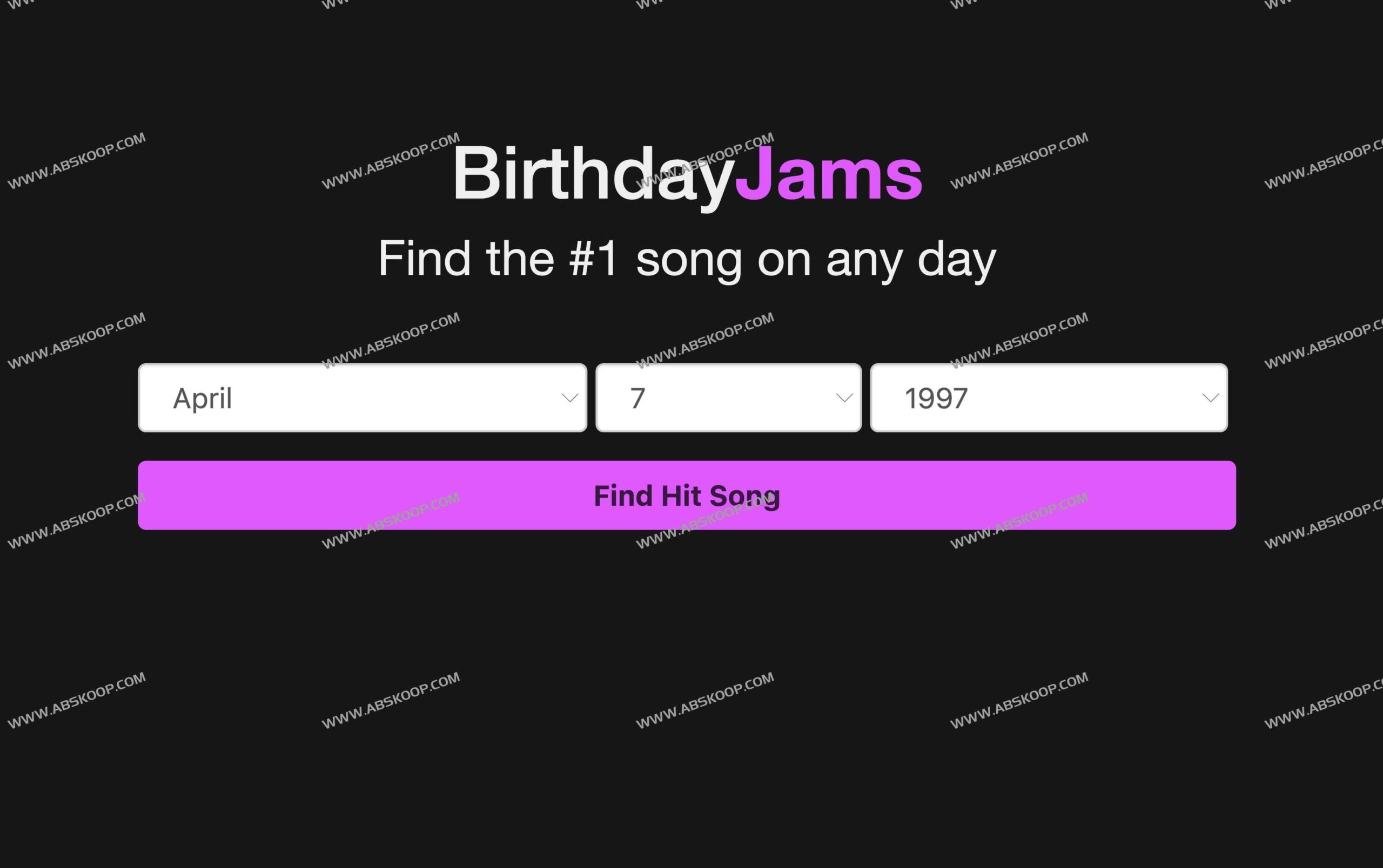 出生那天全球在流行什么歌?用 BirthdayJams 找回你的专属年代金曲 出生那天全球在流行什么歌?用 BirthdayJams 找回你的专属年代金曲