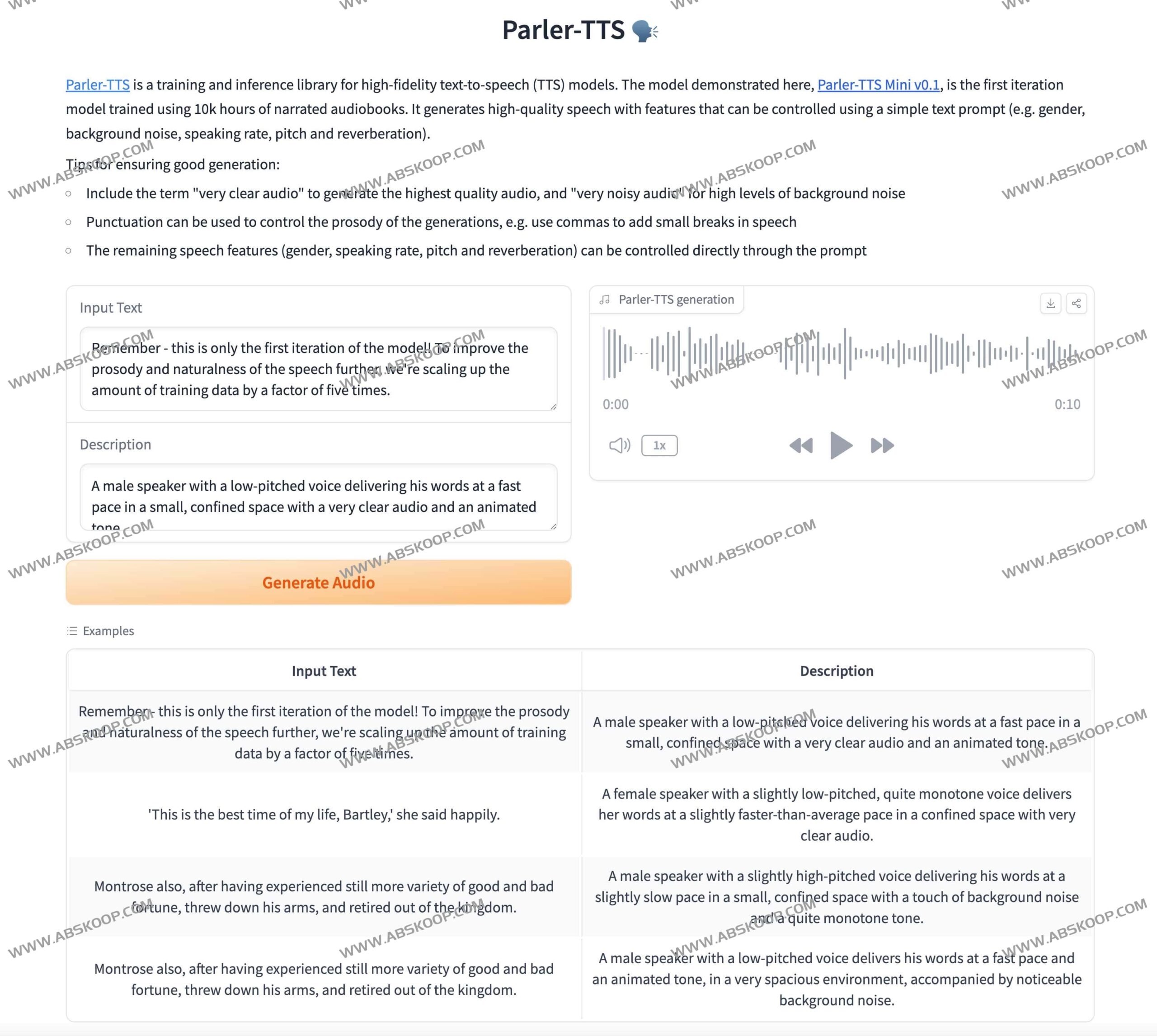 想让 AI 语音告别机械感?试试开源的高质量文本转语音模型 Parler TTS 想让 AI 语音告别机械感?试试开源的高质量文本转语音模型 Parler TTS