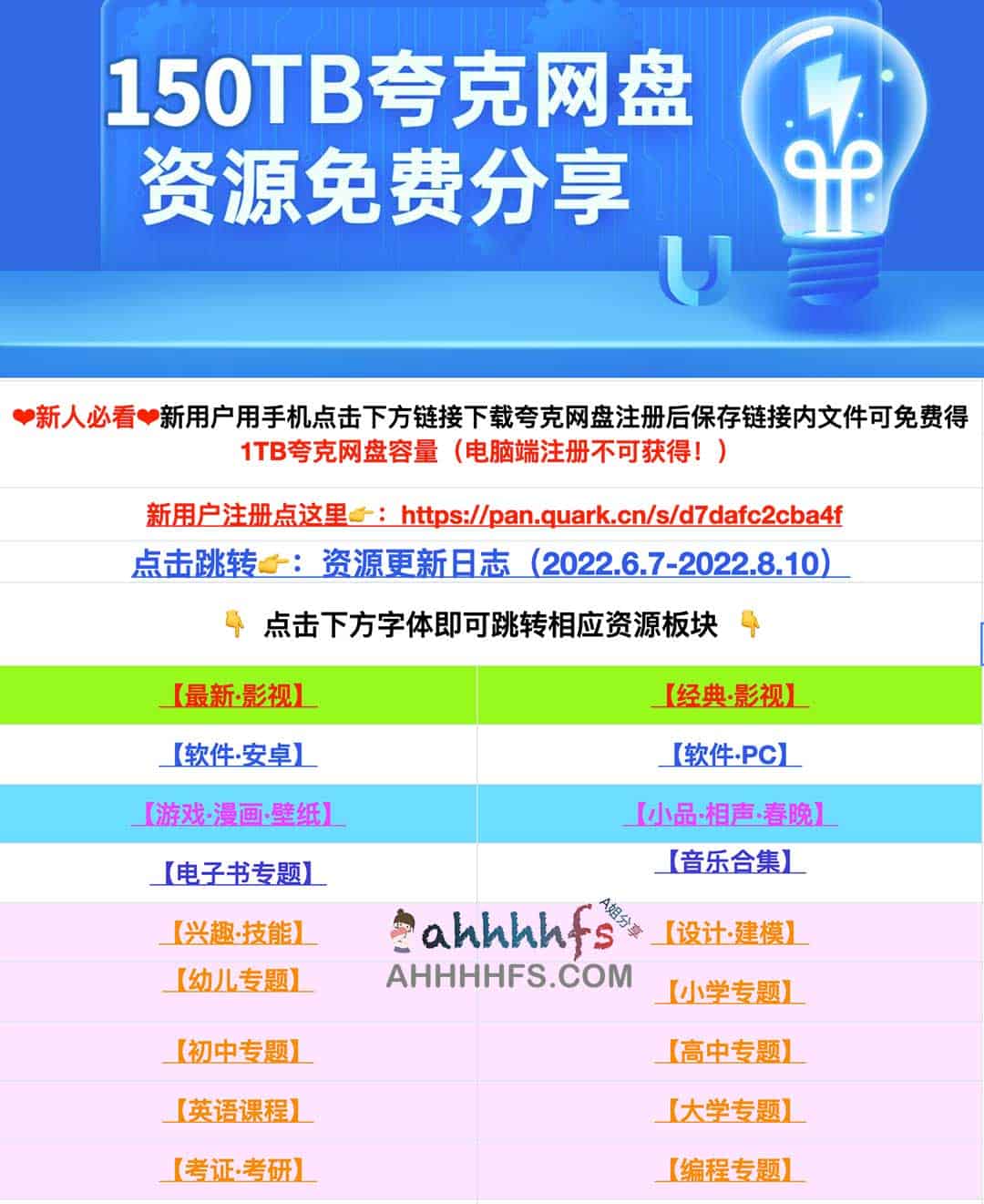 150TB 夸克云盘资源汇总:多领域资料免费获取指南 150TB 夸克云盘资源汇总:多领域资料免费获取指南