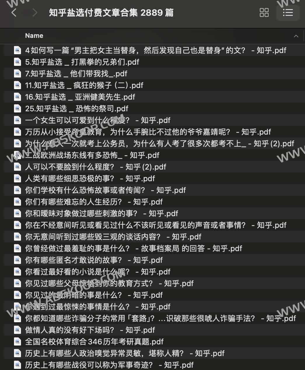 2889 篇知乎盐选付费专栏内容精选集
