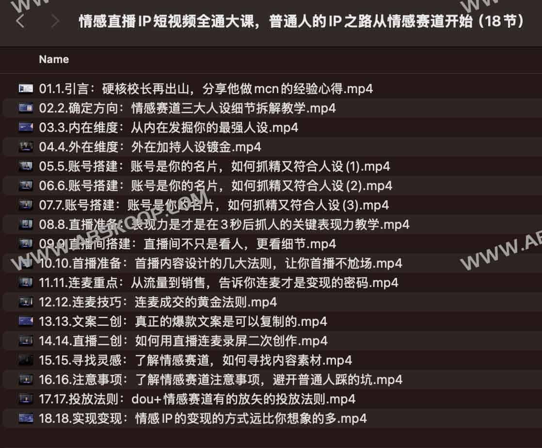 情感赛道 IP 实操全指南：通过 18 节短视频与直播联动课程，构建普通人的个人影响力变现路径