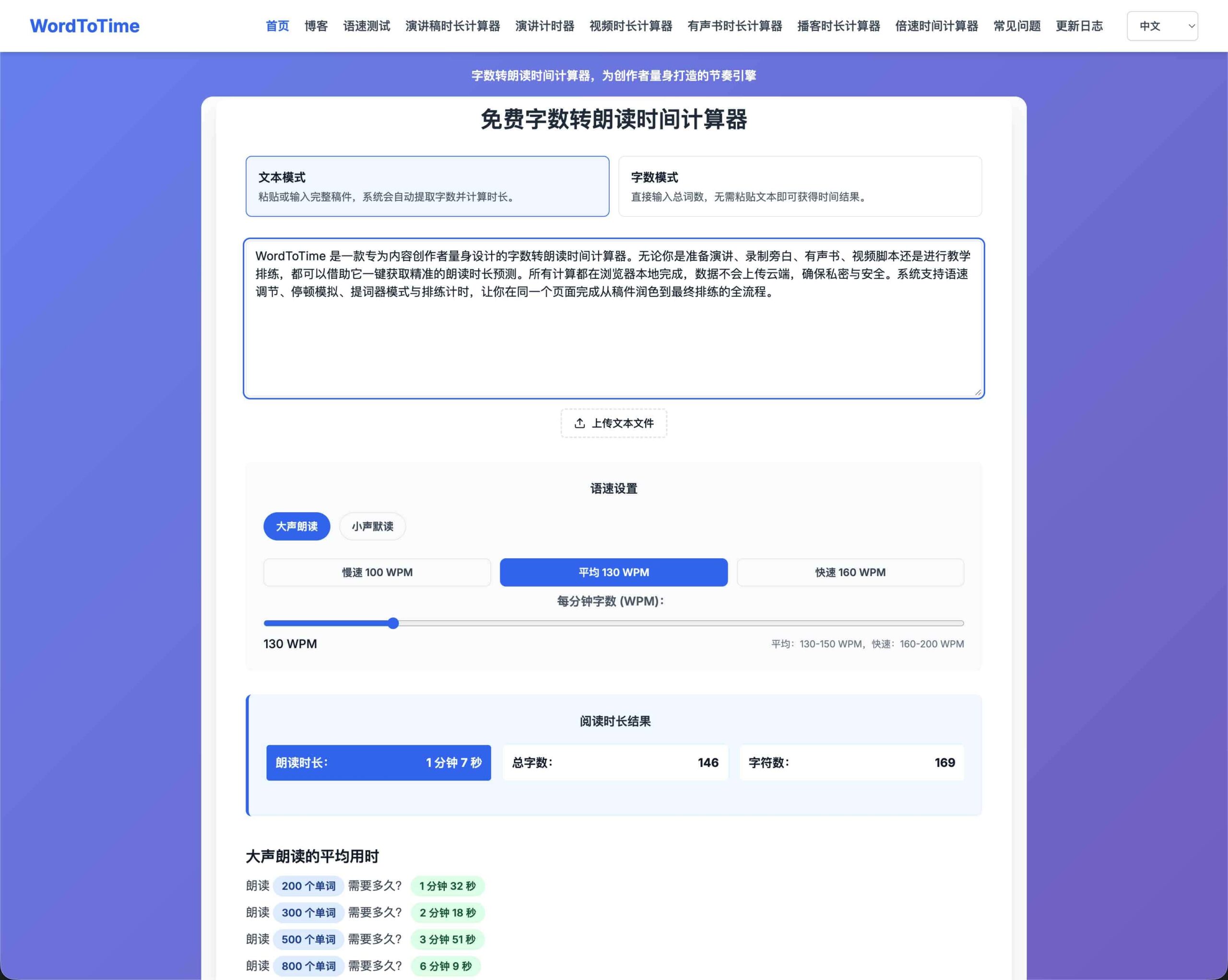 WordToTime 使用指南：针对创作者的文字转朗读时长计算工具及参数配置