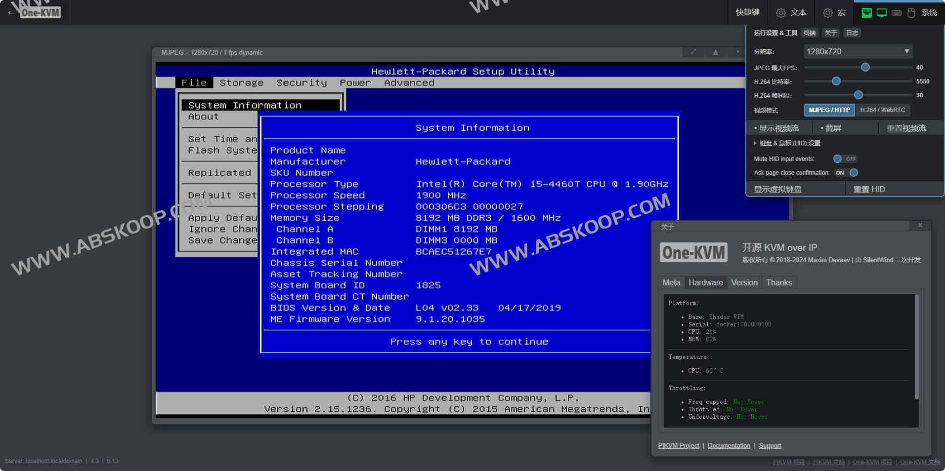 One-KVM：基于 PiKVM 的低成本开源 BIOS 远程管理方案