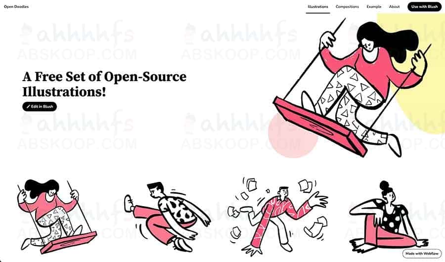 Open Doodles 开源插图库：支持商用，可在各类设计场景直接下载使用