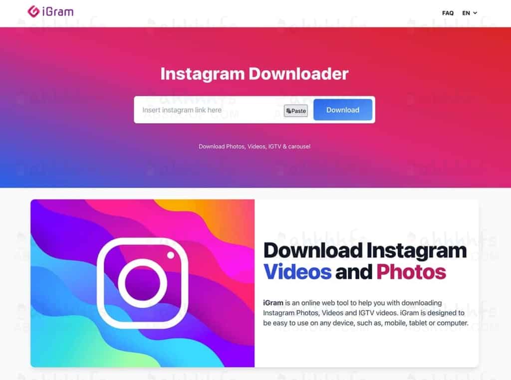 iGram：Instagram 下载器 在线下载 Instagram 视频图片
