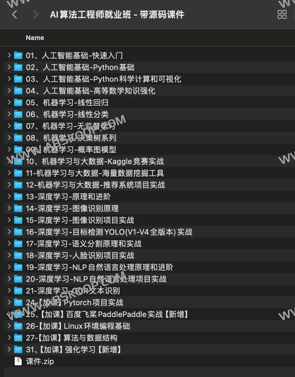 AI 算法工程师实战课程：含源码与课件，适配就业求职环境
