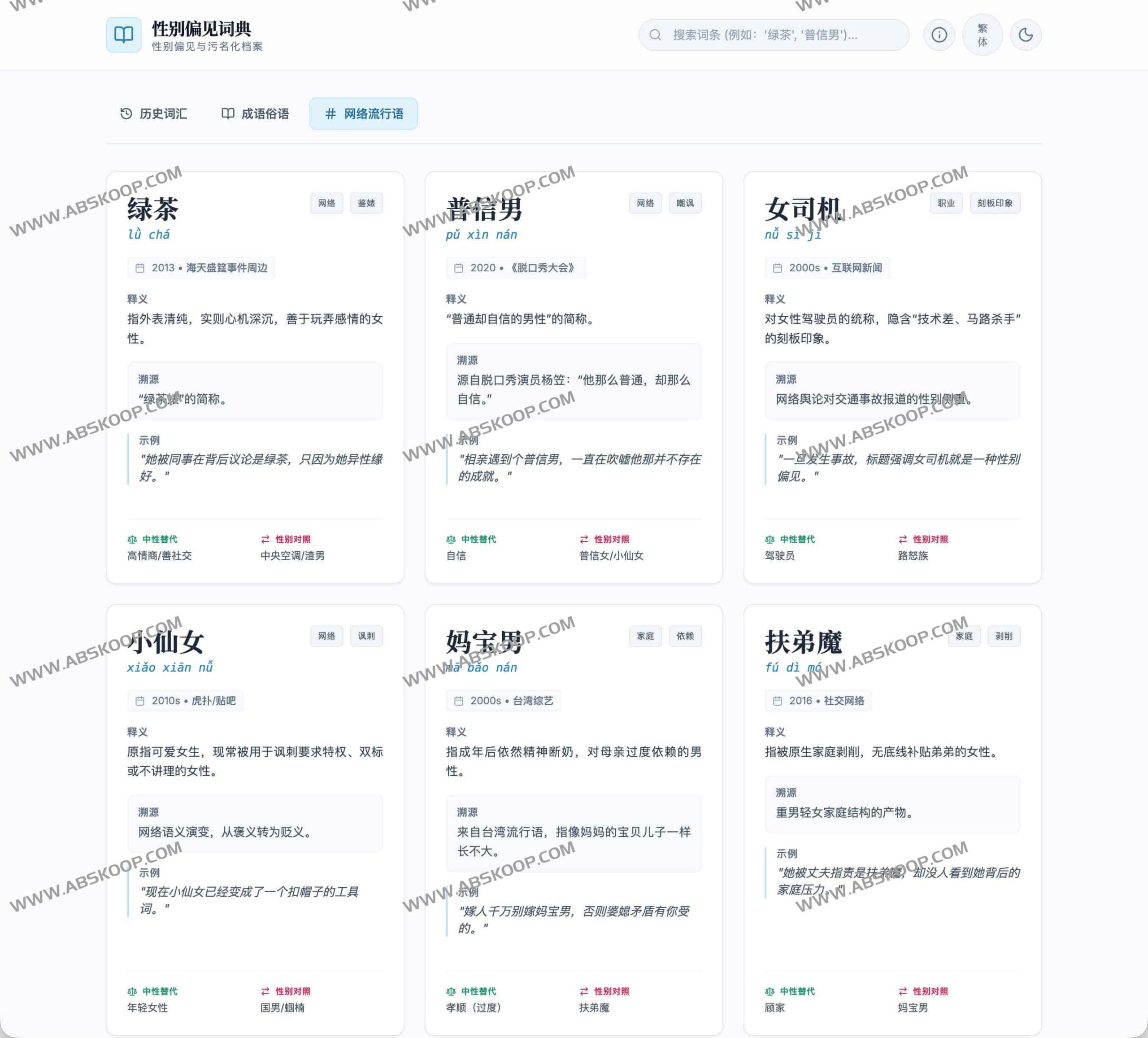 中文性别偏见与污名化词汇库：开源数据集获取及适用场景指南