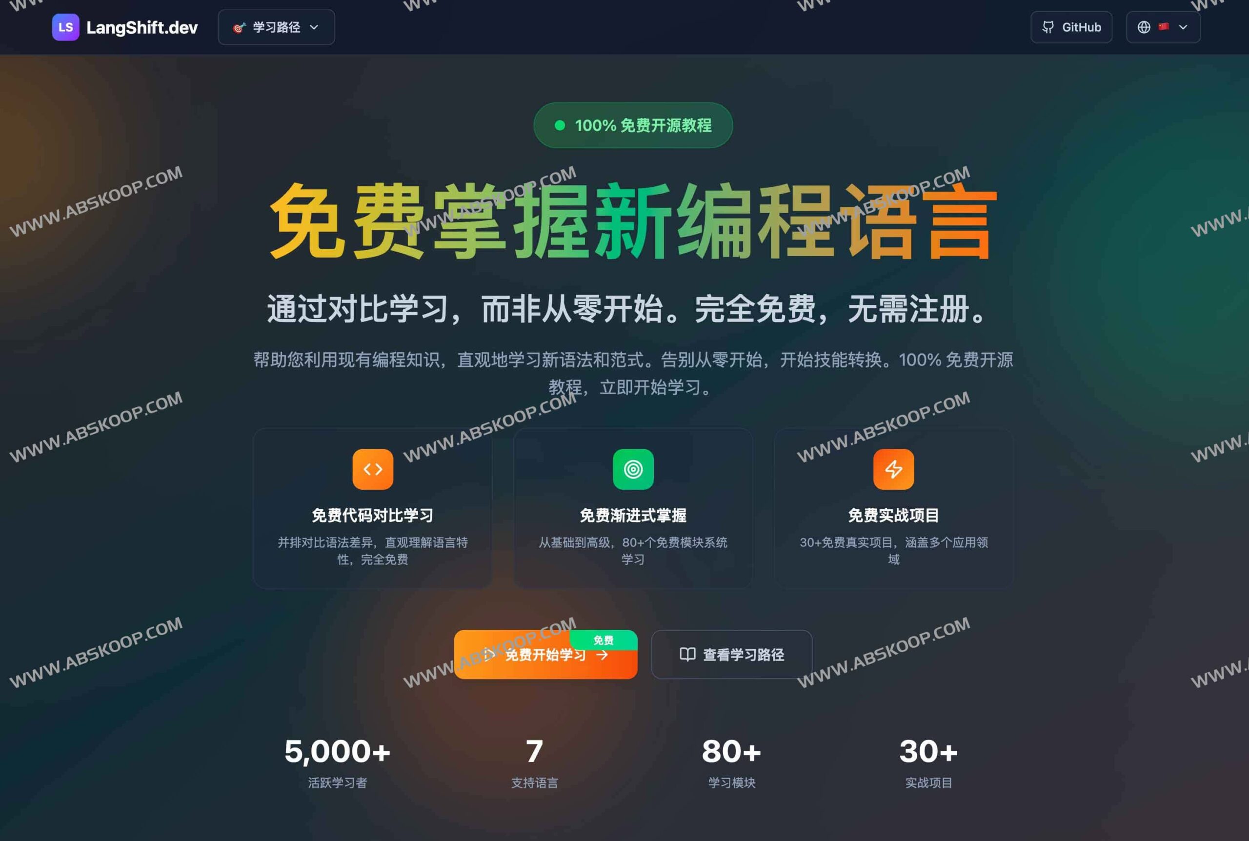 LangShift.dev：助力开发者零成本跨语言迁移的编程学习平台