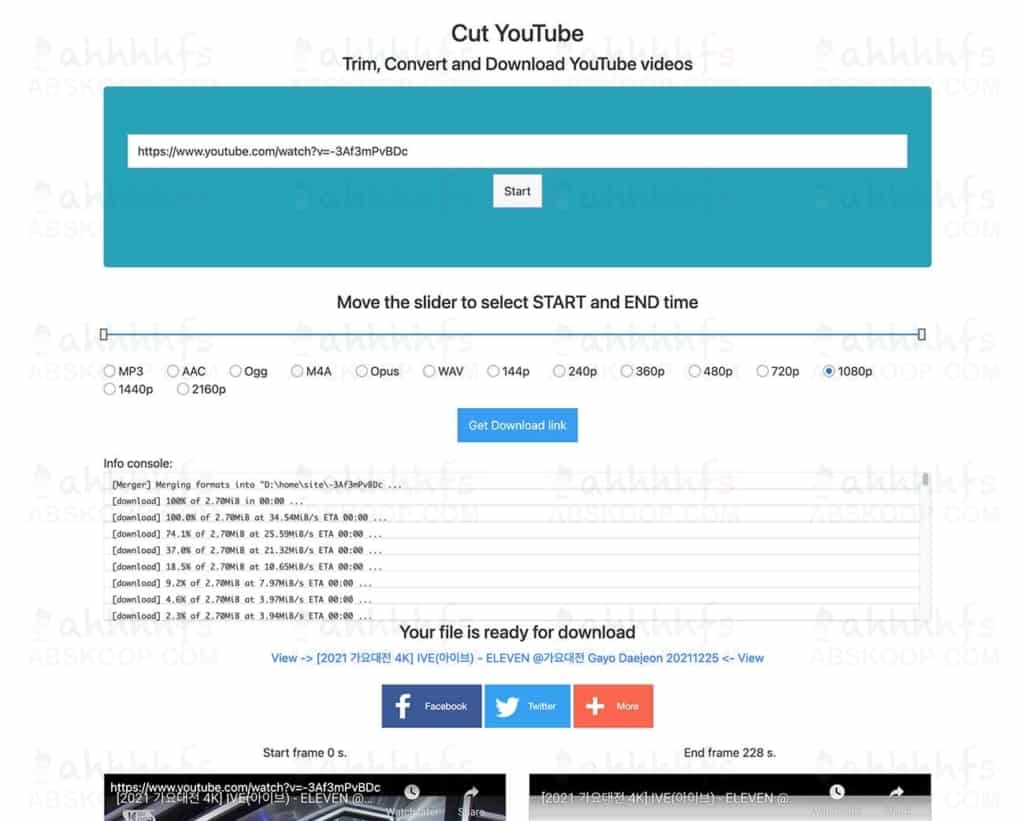 Cut YouTube 免费在线剪辑下载 YouTube 视频