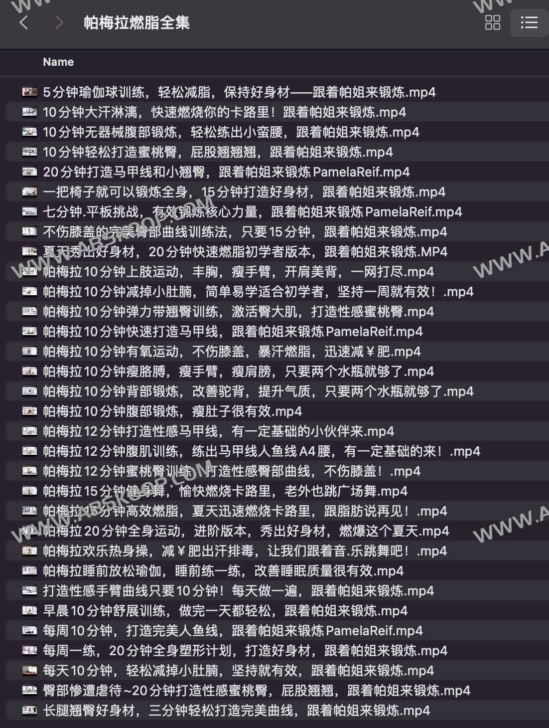帕梅拉燃脂全套课程下载：适用居家健身场景及训练强度建议