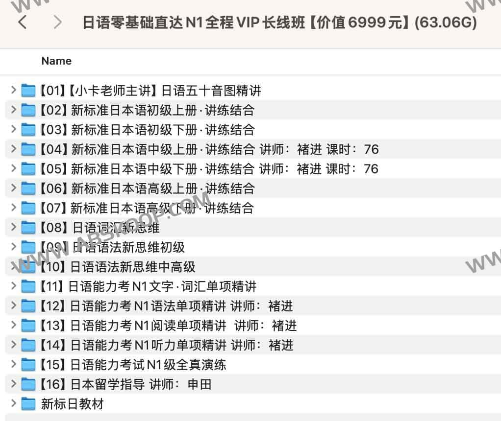 日语零基础至 N1 全阶段 VIP 课程资源：含学习路径与适用指南