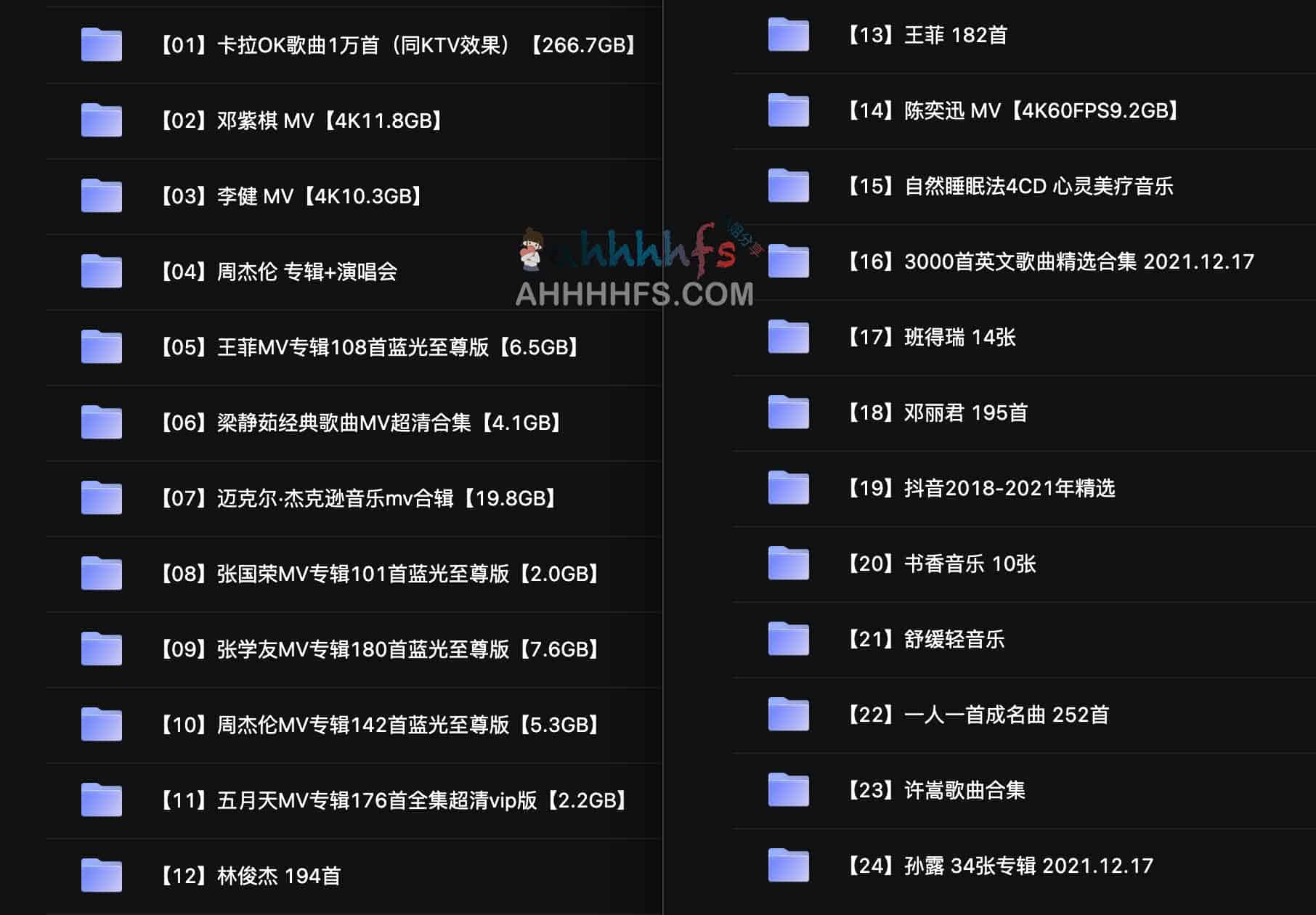 404.9GB 经典音乐专辑库：4K MV 视听合集