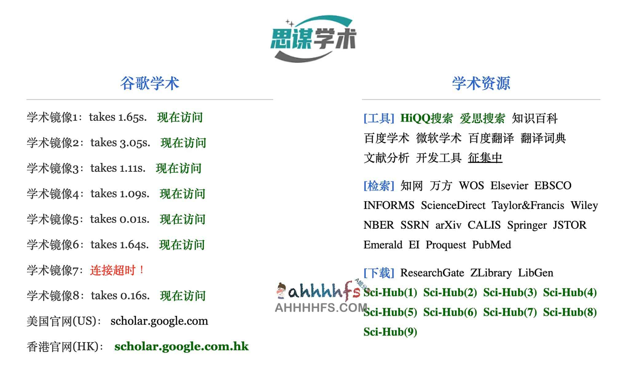 思谋学术：高效访问 Google Scholar 的镜像导航指南