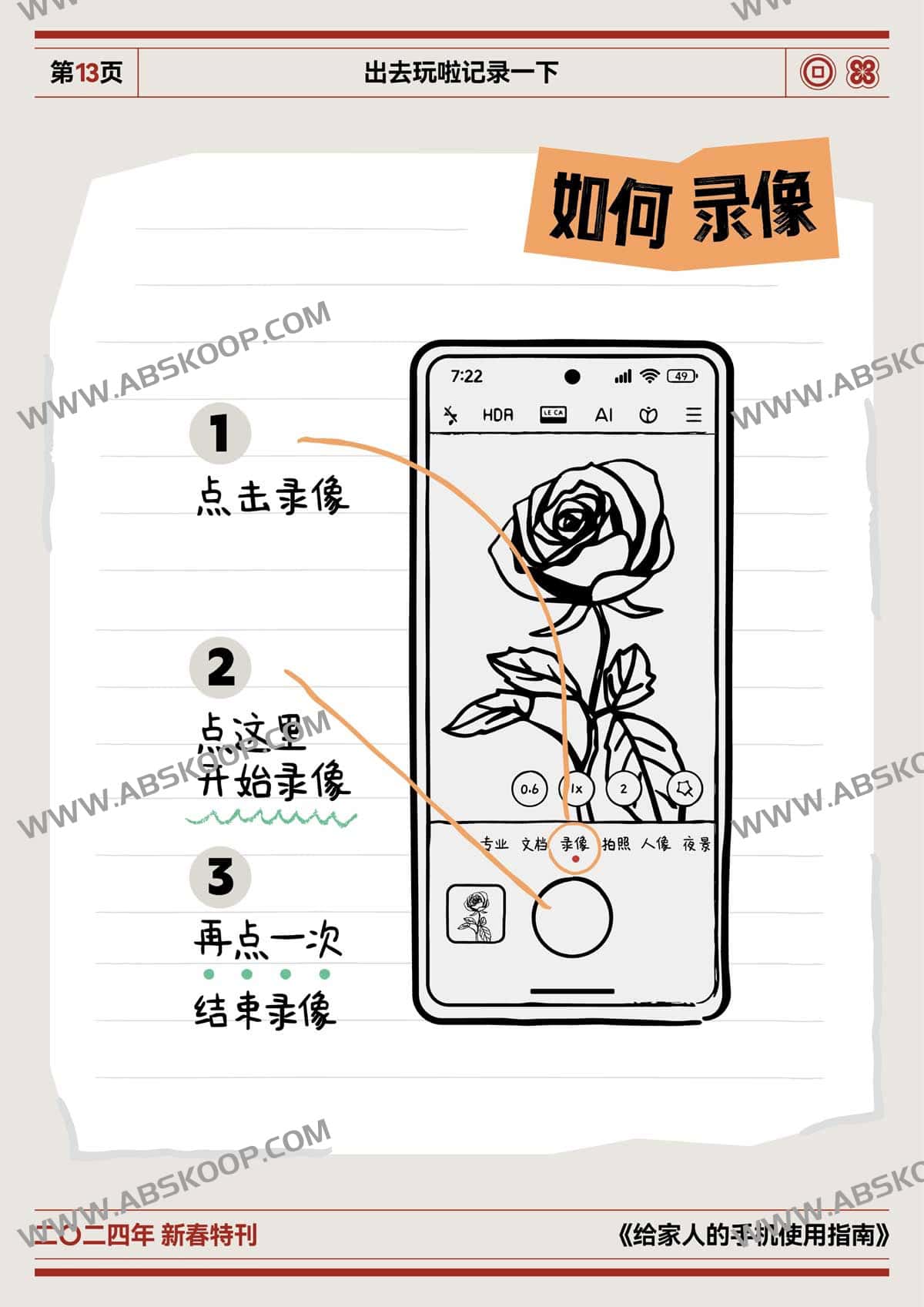 长辈手机操作手册：A4 彩印翻页版设计指南
