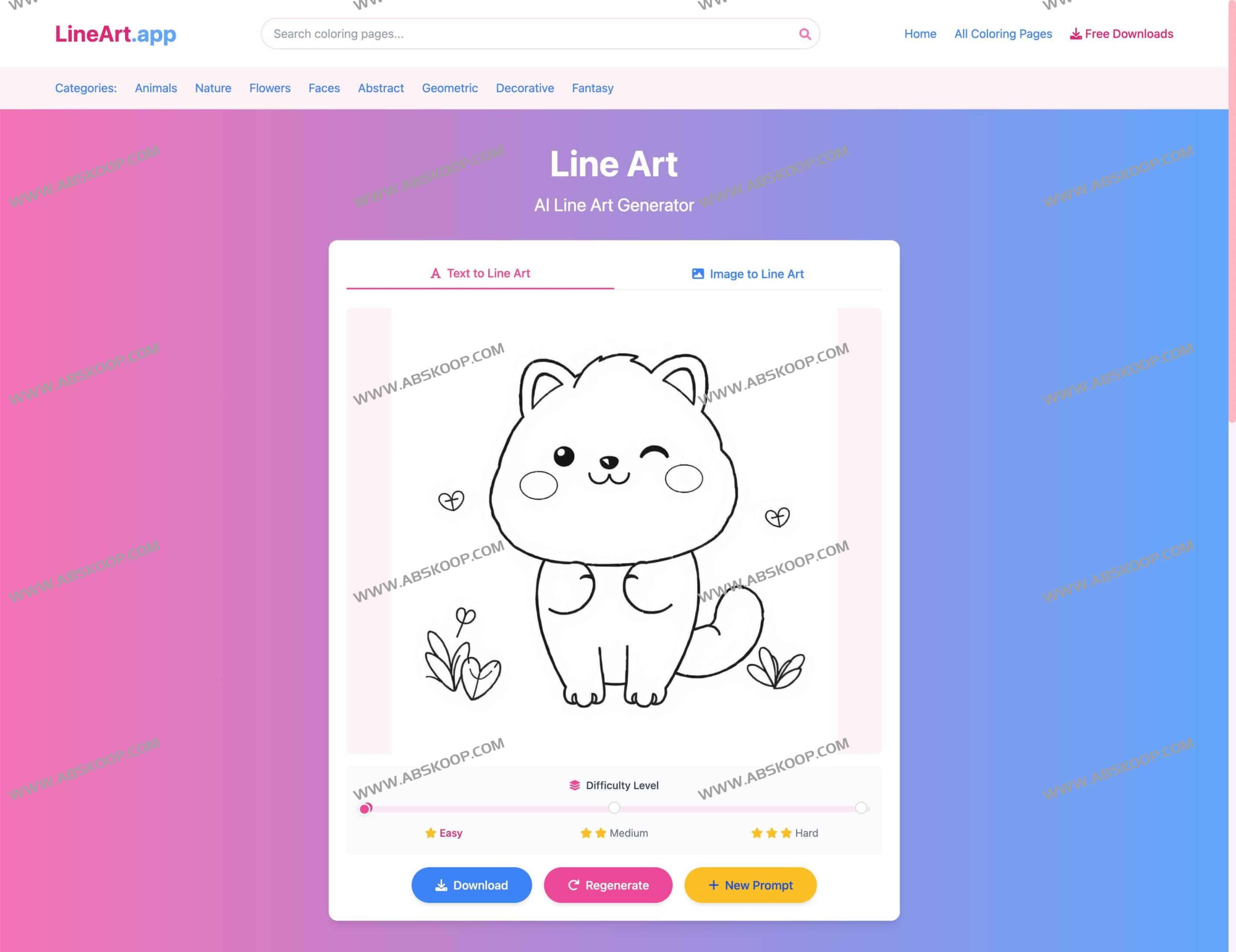 LineArt.app 免费线稿生成工具：支持商用高质量涂色页导出与实操指南
