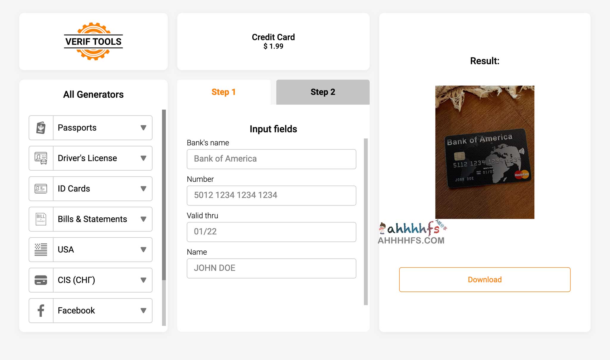Verif Tools 虚拟身份信息生成器：支持护照、身份证及账单模拟，适用于测试环境
