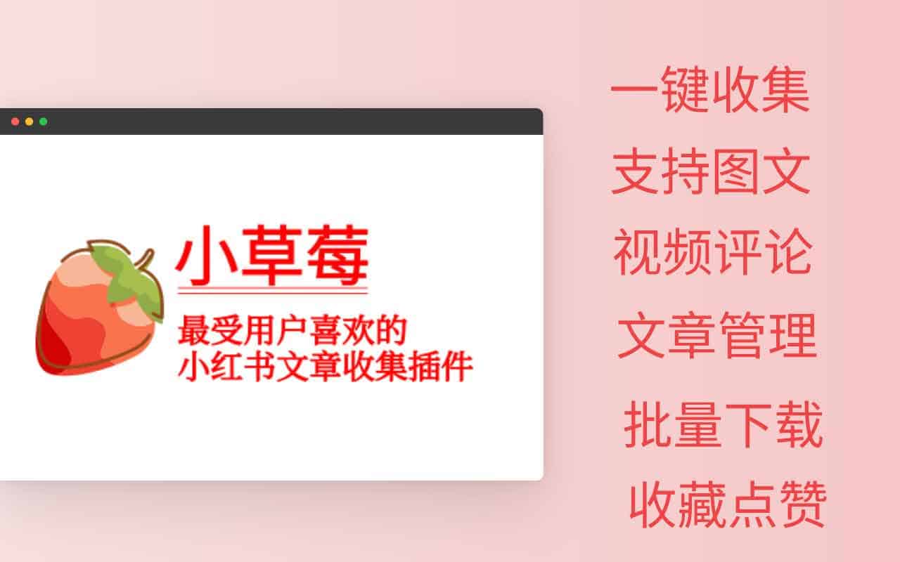 小草莓：支持多格式笔记批量采集的小红书内容下载工具