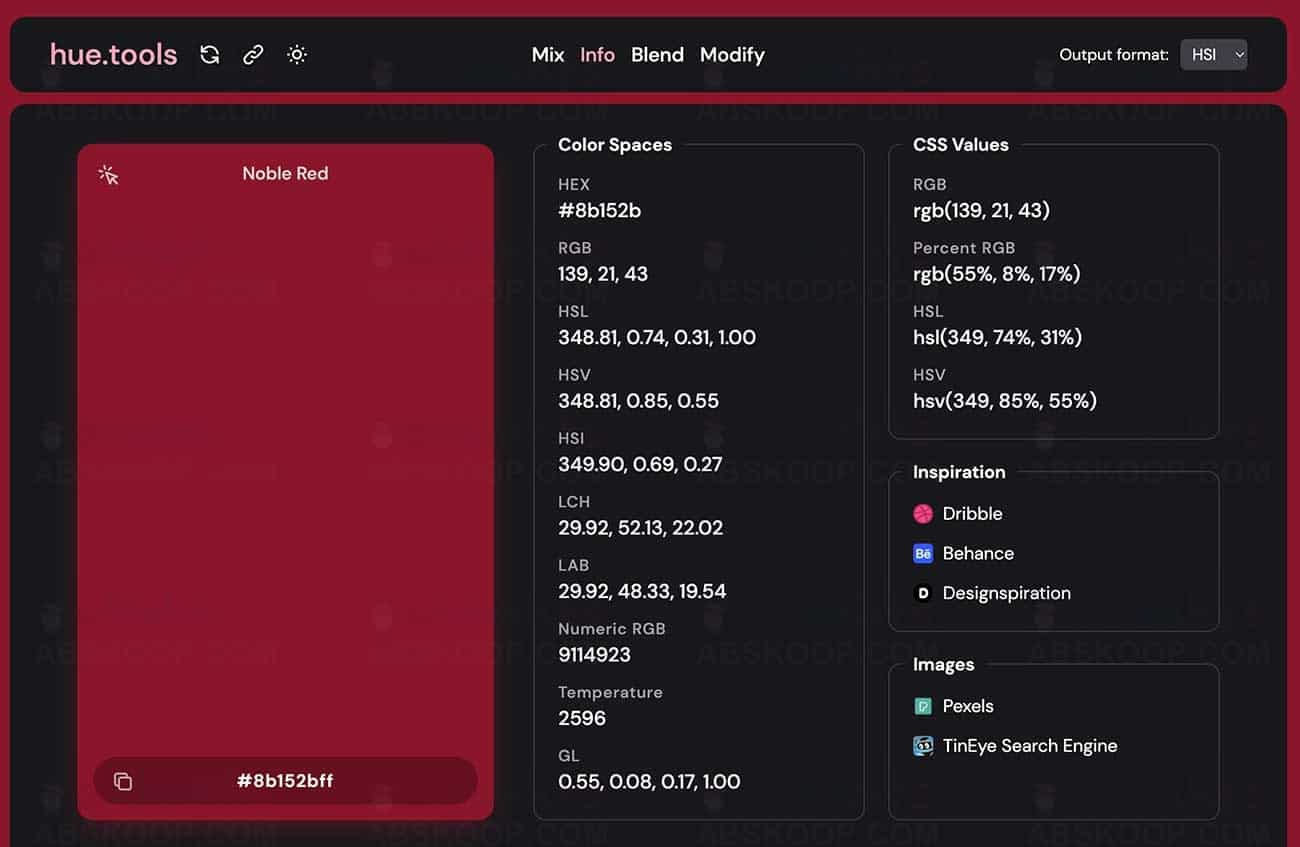 Hue.tools：一款面向开发者的开源在线色彩管理工具集