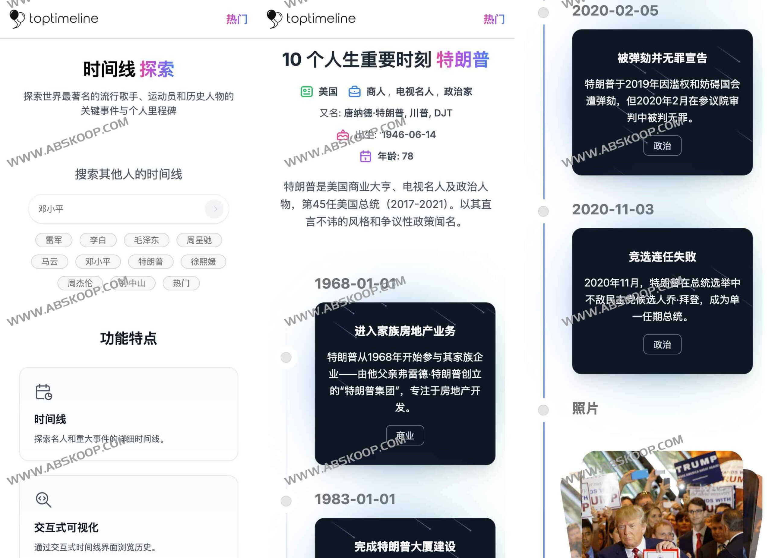如何使用 TopTimeline 查询全球名人历史与重大事件的可视化时间轴 如何使用 TopTimeline 查询全球名人历史与重大事件的可视化时间轴