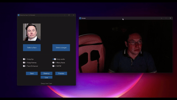 想在直播或视频会议中实时换脸却没素材?试试用 Deep-Live-Cam 实现单图实时驱动 想在直播或视频会议中实时换脸却没素材?试试用 Deep-Live-Cam 实现单图实时驱动