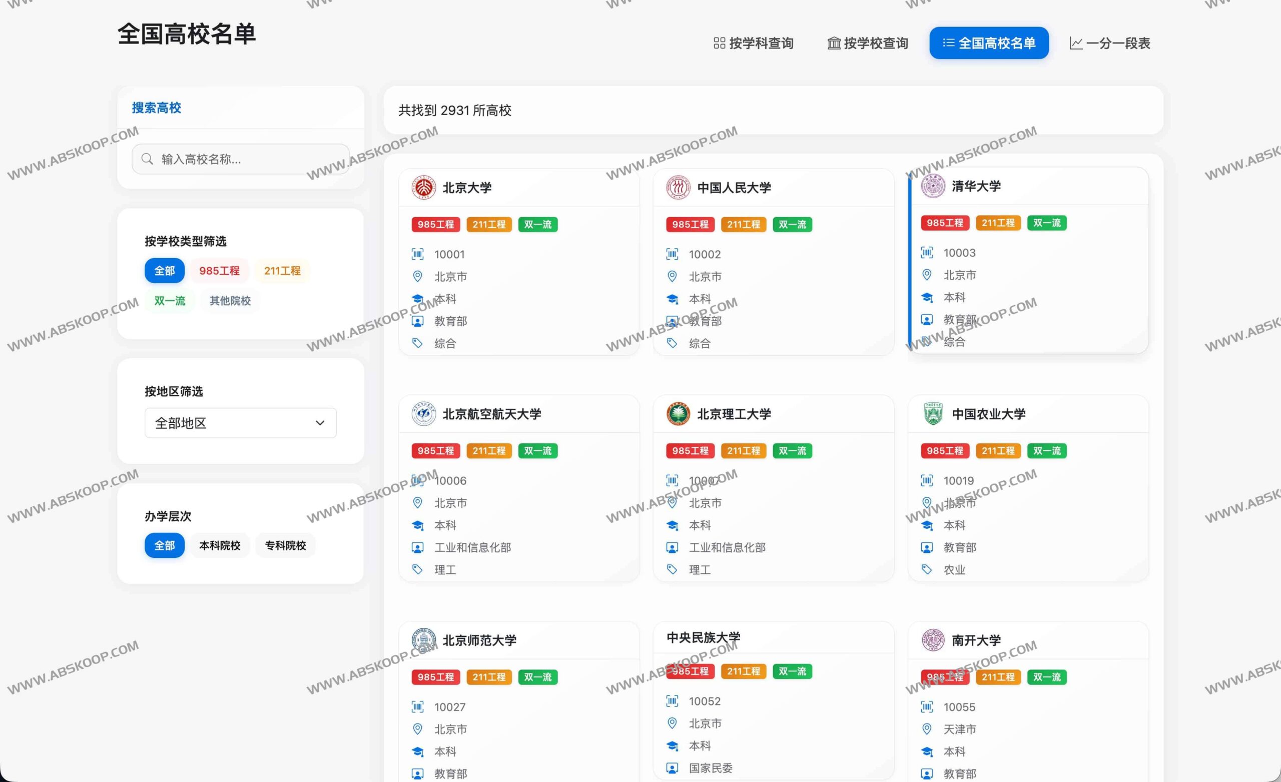 中国高校学科评估数据查询系统:支持按专业检索排名结果及适用版本说明 中国高校学科评估数据查询系统:支持按专业检索排名结果及适用版本说明
