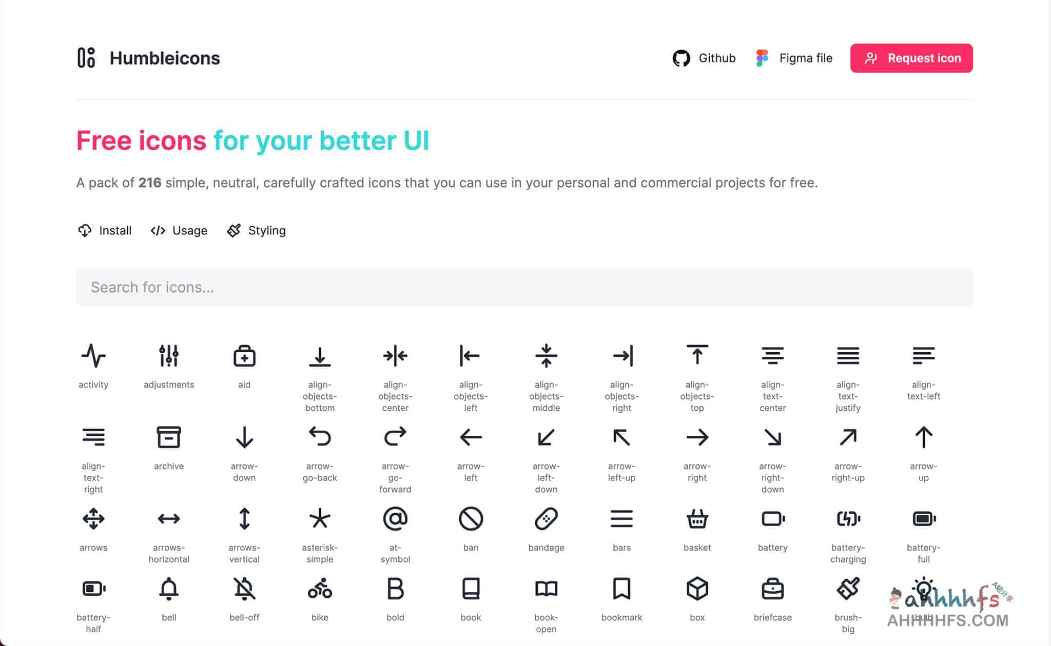 Humbleicons 开源图标库下载：支持商业用途的免费 UI 资源指南
