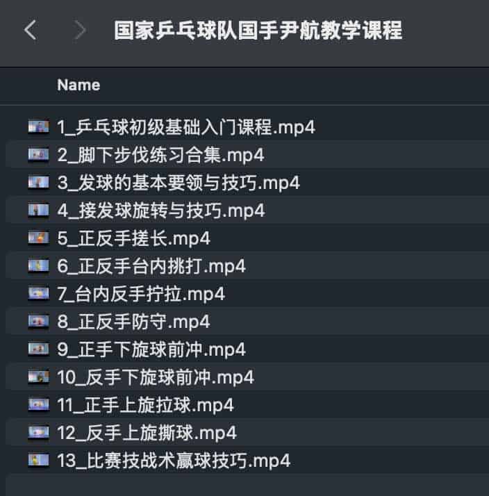 尹航乒乓球教学视频资源：适用进阶训练及核心技术要点解析