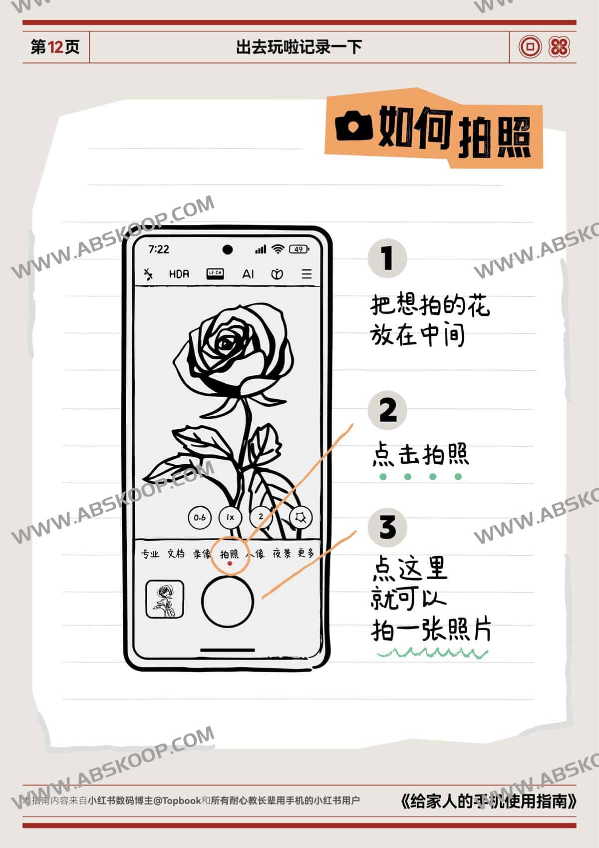 长辈手机操作手册：A4 彩印翻页版设计指南