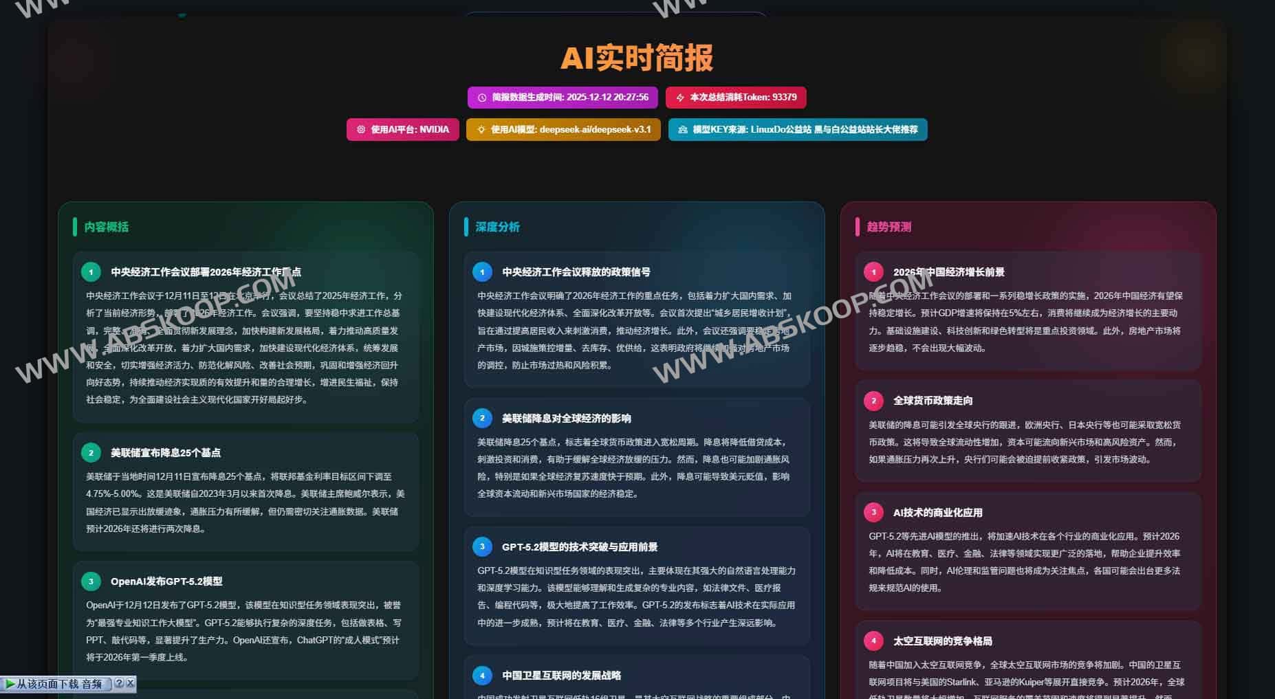 糖果梦热榜：全开源的热点数据聚合工具，实现永久免费访问并集成 AI 内容摘要