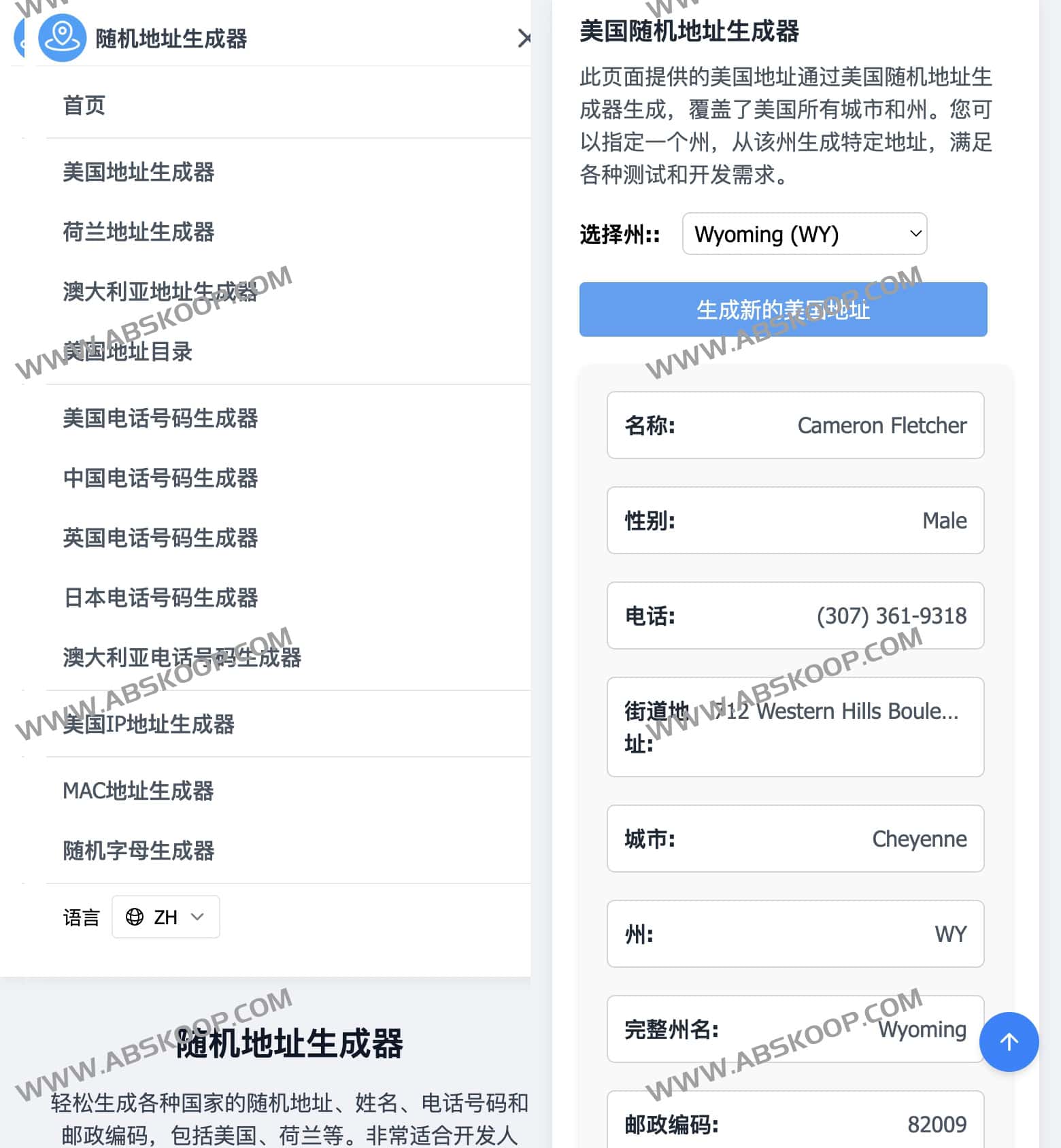 AddressGenerator 在线随机地址生成工具:适用场景与使用指南 AddressGenerator 在线随机地址生成工具:适用场景与使用指南