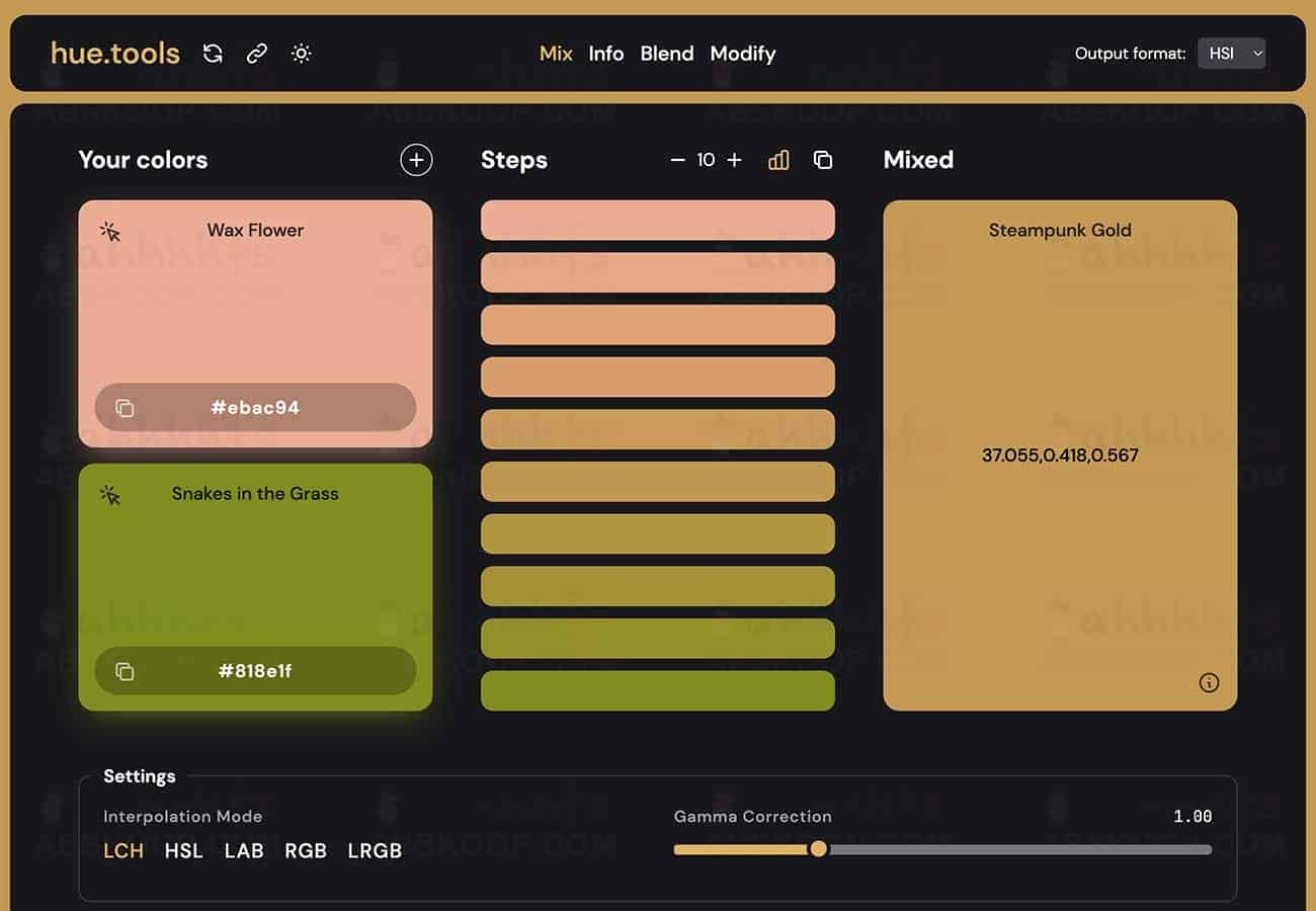 Hue.tools：一款面向开发者的开源在线色彩管理工具集