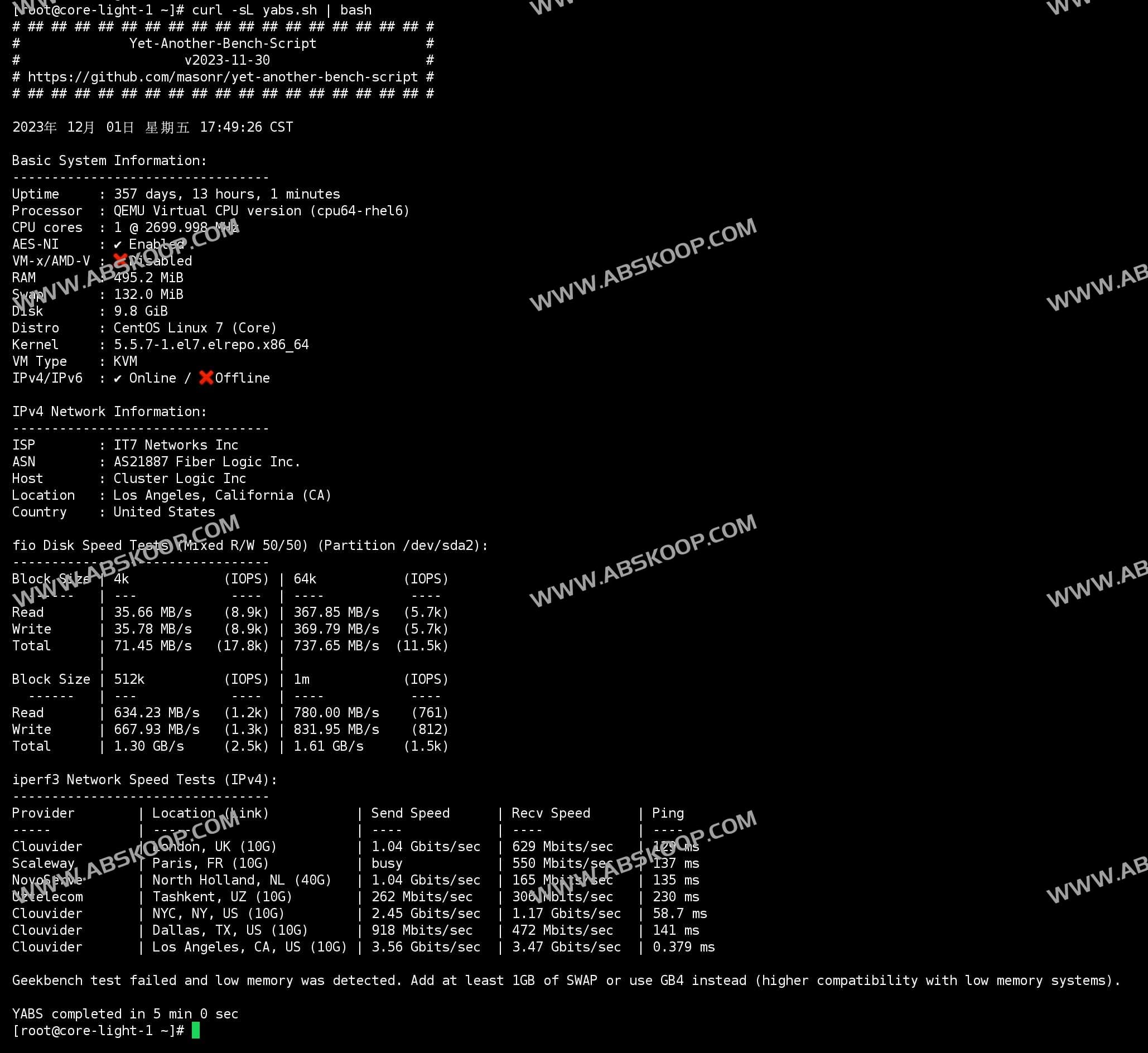 如何使用 YABS 脚本测试 Linux 服务器性能:操作指南 如何使用 YABS 脚本测试 Linux 服务器性能:操作指南