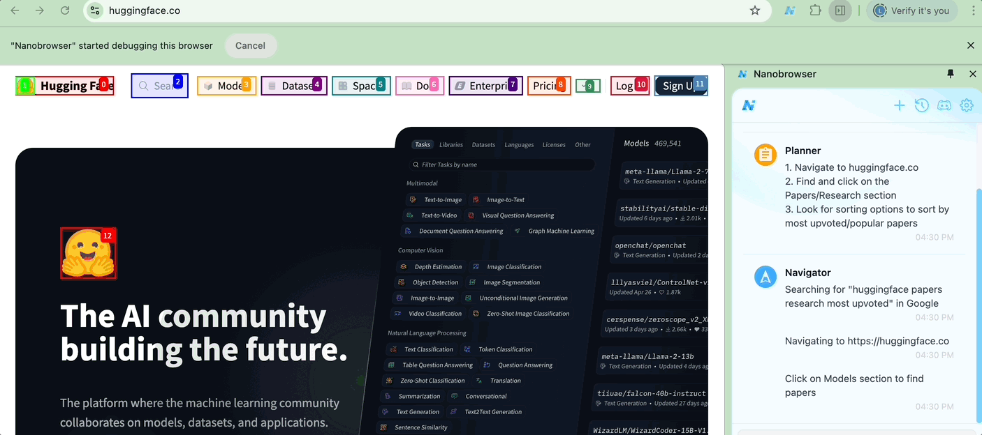 Nanobrowser 开源 AI 浏览器自动化框架:通过本地代理实现对网页操作的精准接管,打造可替代 OpenAI Operator 的自动化方案 Nanobrowser 开源 AI 浏览器自动化框架:通过本地代理实现对网页操作的精准接管,打造可替代 OpenAI Operator 的自动化方案