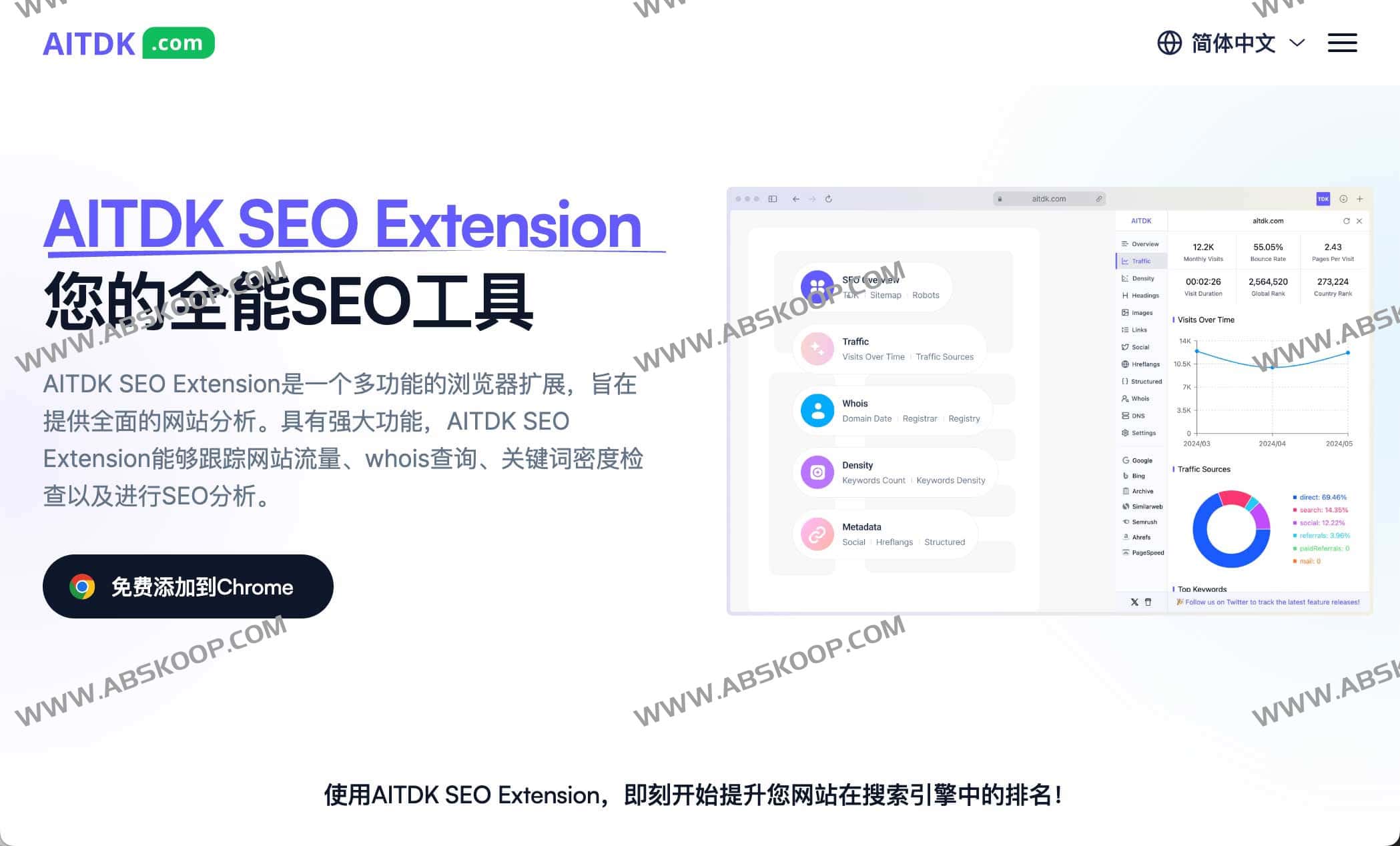 AITDK SEO Extension：替代付费方案的免费全能 SEO 插件指南
