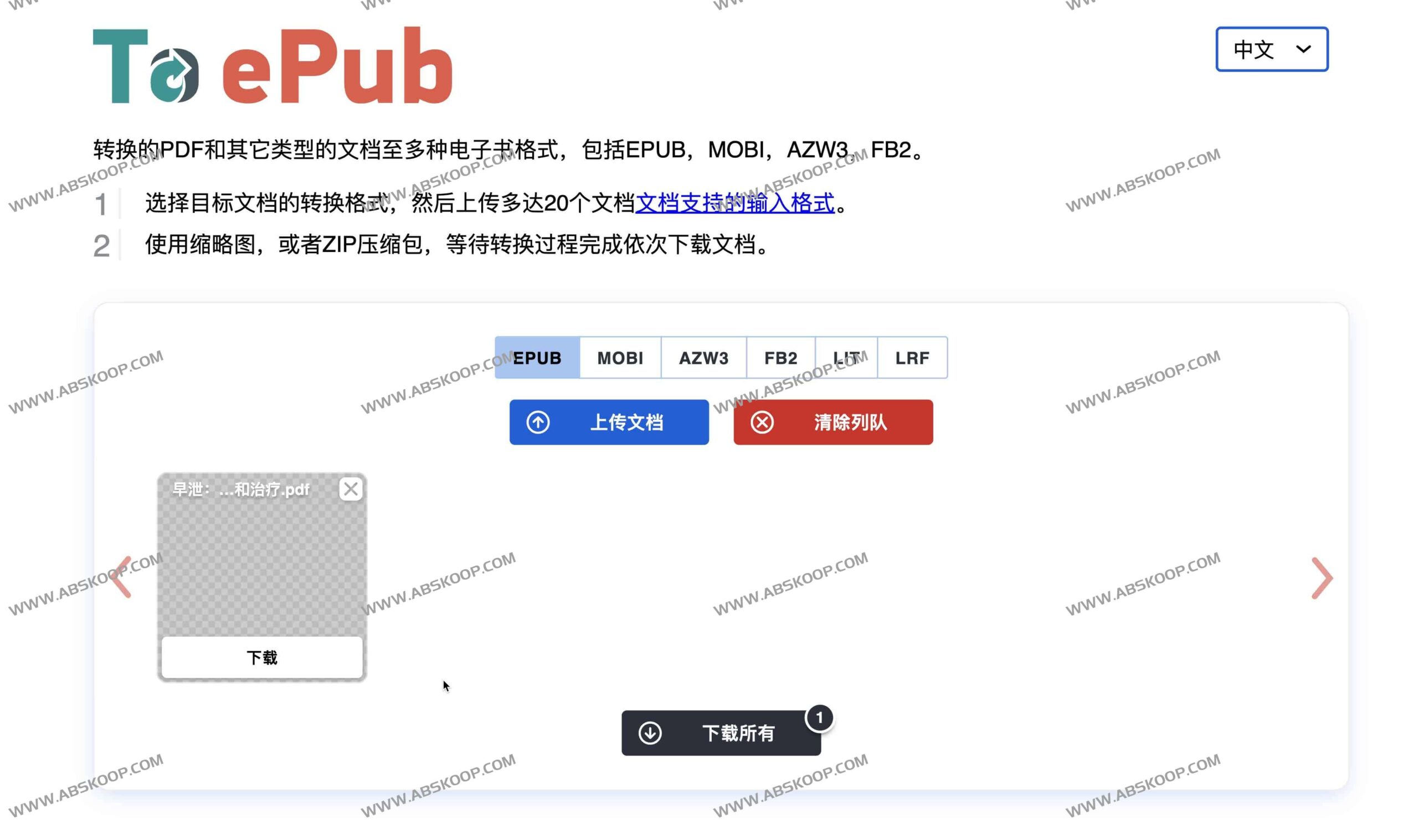使用 ToePub 免费转换电子书格式的详细操作步骤