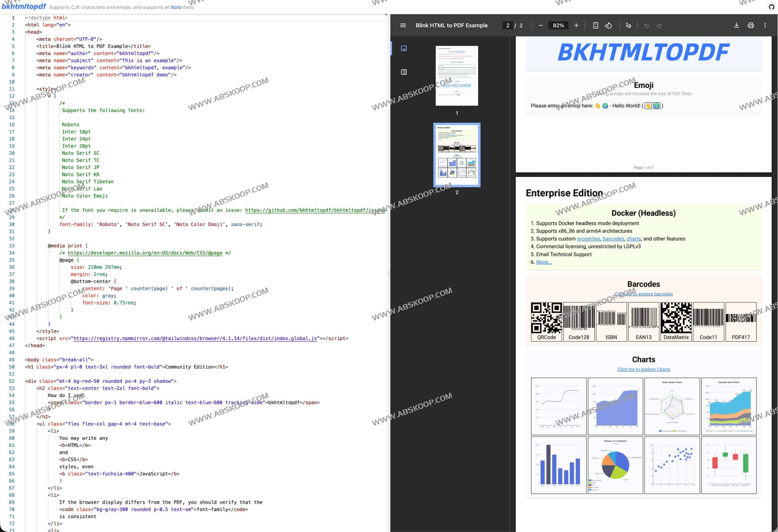 BKHTMLTOPDF 解析：支持多语言与复杂图表的高性能开源 HTML 转 PDF 方案