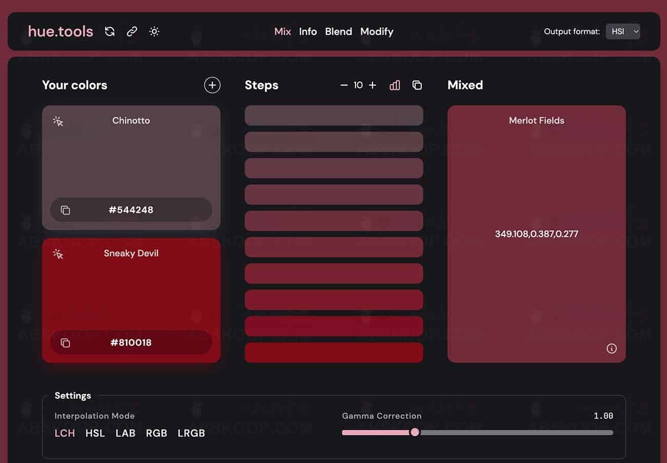 Hue.tools：一款面向开发者的开源在线色彩管理工具集